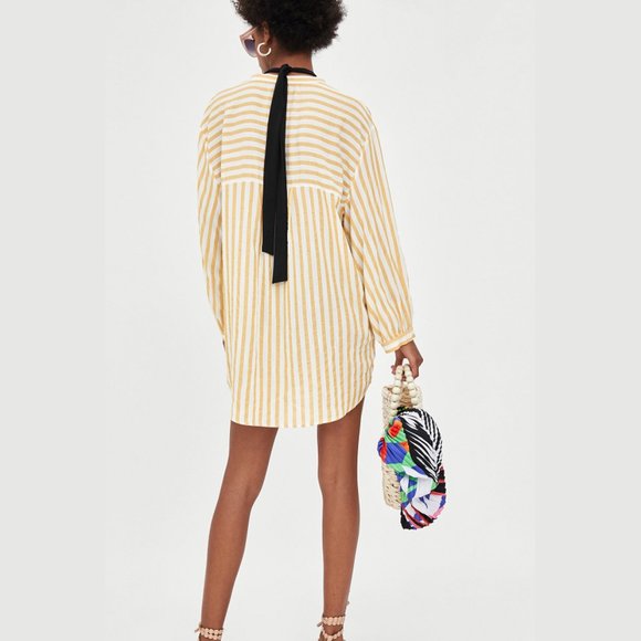 SOLD! ZARA Long Striped Shirtdress* - Picture 10 of 12